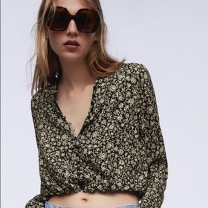 NWT Zara Print Crop Top Size XS